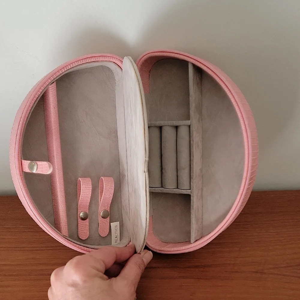 Pink Zip Around Travel Jewelry Storage Case - Picture 1 of 7